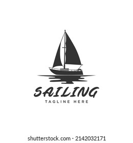 Sailing Cruise Ship logo, vector illustration