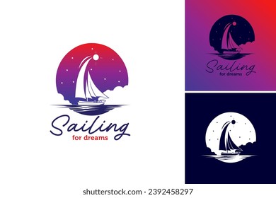 Sailing for Dream logo design. refers to a design asset centered around creating a logo related to sailing. This asset is suitable for businesses, organizations