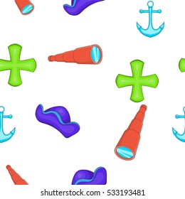 Sailing equipment pattern. Cartoon illustration of sailing equipment vector pattern for web