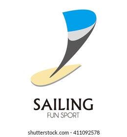 Sailing fun ocean sea abstract vector logo design template sport business icon company identity symbol concept