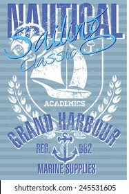 sailing graphic design vector art