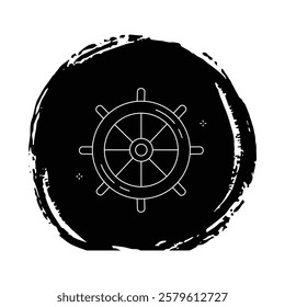 Sailing Helm Marine Ship Wheel Vector ICon Design