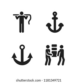 sailing icon. 4 sailing vector icons set. carrier and anchor icons for web and design about sailing theme