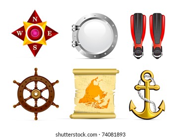 Sailing icon set