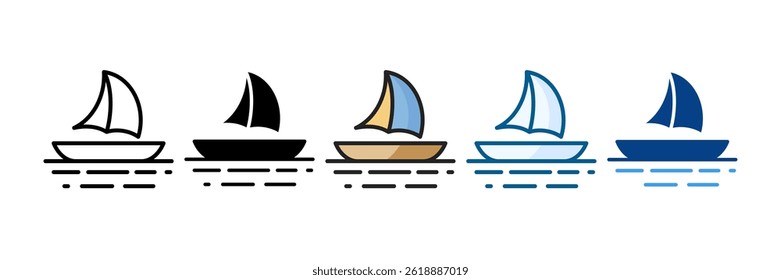 Sailing Icon Set Multiple Style Collection