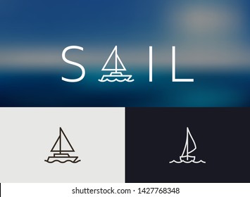 Sailing Icon, simple Monoline concept