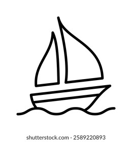 Sailing icon in simple style on a white background vector illustration 