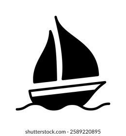 Sailing icon in simple style on a white background vector illustration 