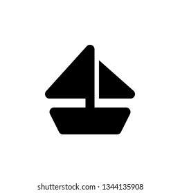 Sailing Icon Vector Illustration in Glyph Style for Any Purpose