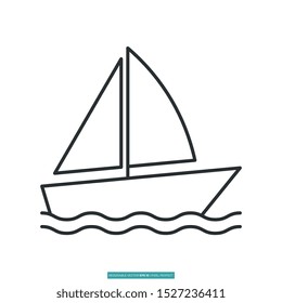 Sailing icon vector illustration logo template for many purpose. Isolated on white background.