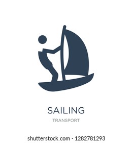 sailing icon vector on white background, sailing trendy filled icons from Transport collection, sailing vector illustration