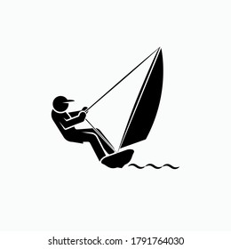 Sailing Icon. Water Sport Symbol - Vector.