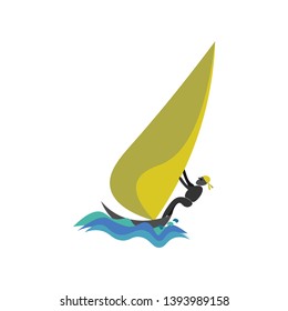 Sailing illustration vector on white background 