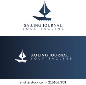 Sailing Journal Logo Vector Illustration