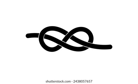 sailing knot , black isolated silhouette