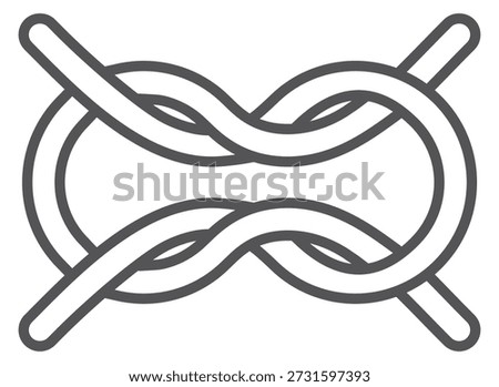 Sailing knot line icon. Nautical cord loop