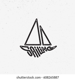 Sailing lettering template design. Vector illustration.