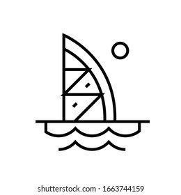 Sailing line icon, concept sign, outline vector illustration, linear symbol.