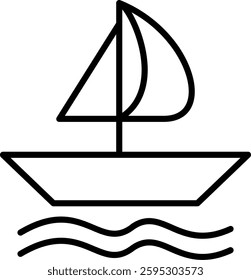 Sailing Line Vector Icon Design