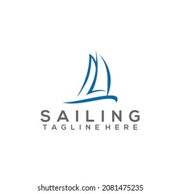 Sailing Logo Concept Vector Isolated White Stock Vector (Royalty Free ...