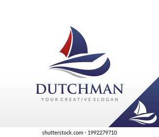 Sailing Logo Design. Sailing Boat Logo Vector Template