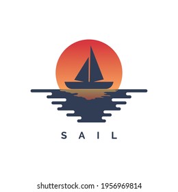 Sailing logo design illustration vector template