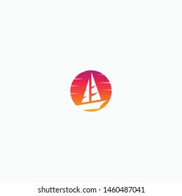 Sailing Logo Icon Design Template flat Vector