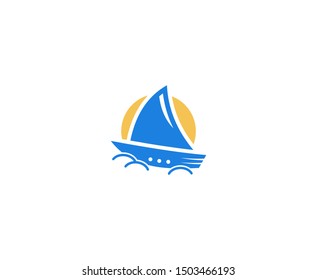 Sailing logo icon vector sail sun 