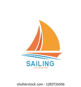 sailing logo on white background, vector illustration