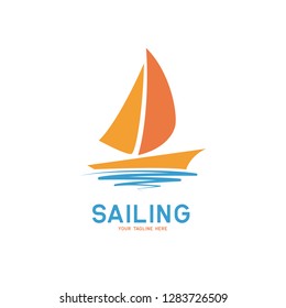 sailing logo on white background, vector illustration