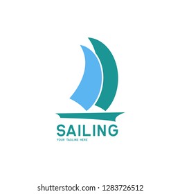 sailing logo on white background, vector illustration