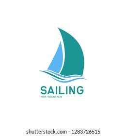 sailing logo on white background, vector illustration