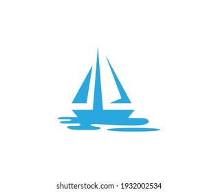 Sailing logo sail boat vector 