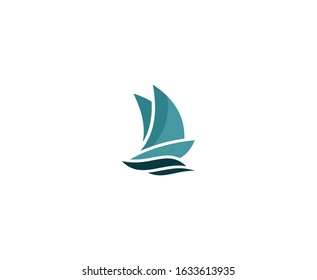 Sailing logo sail ship vector 