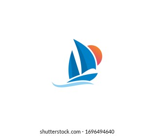 Sailing logo sail vector ship icon 