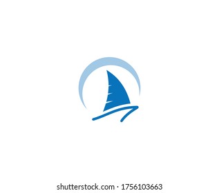 Sailing logo sailboat vector icon 