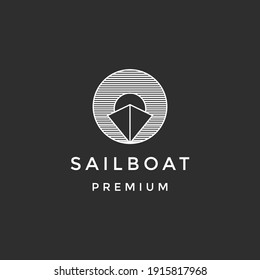 sailing logo template  on black background