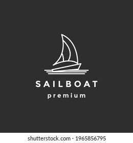 sailing logo template on black background