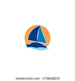 sailing logo vector icon concept
