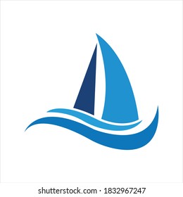 sailing logo vector icon concept illustration design template