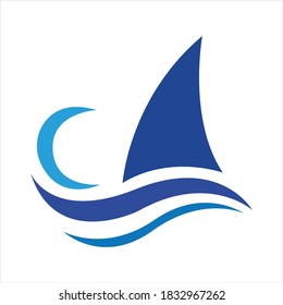 sailing logo vector icon concept illustration design template