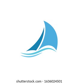 sailing logo vector icon template