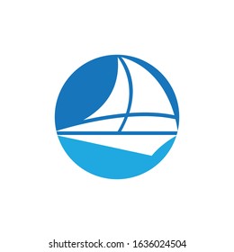 sailing logo vector icon template