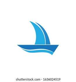 sailing logo vector icon template