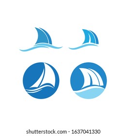 sailing logo vector icon template