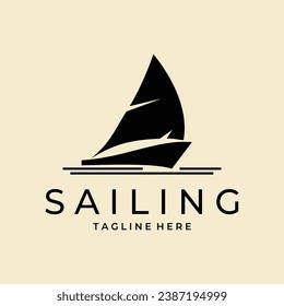 sailing logo vector minimalist illustration design