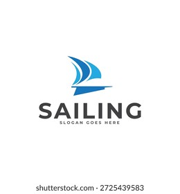 Plantilla de Vector de logotipo de vela para diseño corporativo y turístico