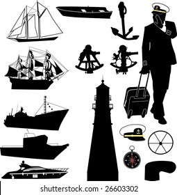 sailing objects - vector