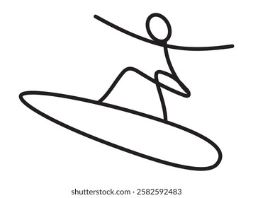 Sailing on the board. Sportsman. Fun. Caricature. Vector. Illustration