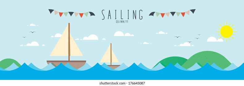 Sailing on the sea.